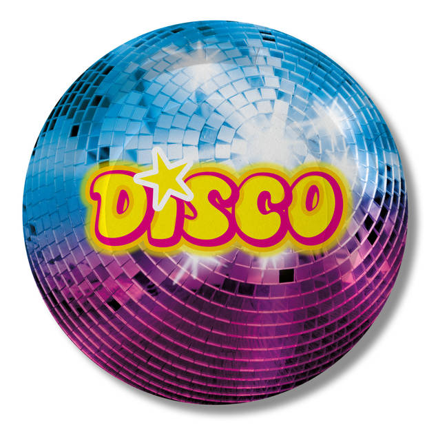 Disco feest wegwerpbordjes - 20x - D23 cm - jaren 80/disco themafeest - Feestbordjes