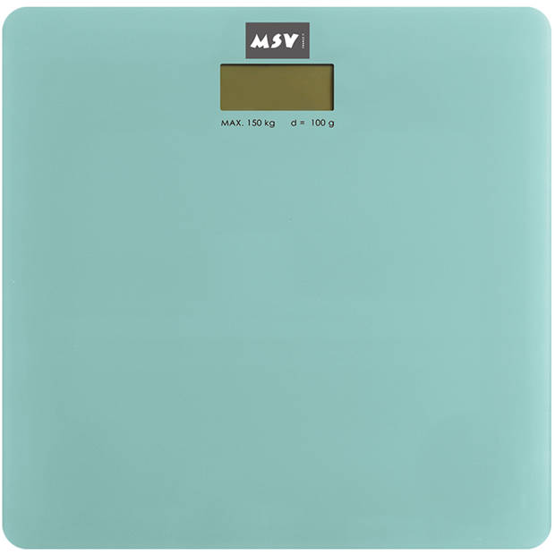 MSV Personen weegschaal - mintgroen - glas - 30 x 30 cm - digitaal - Weegschalen