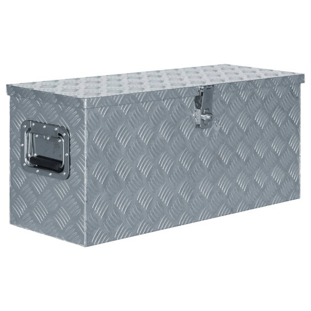 The Living Store Trailerkist Aluminium 80x30 cm - Ruime opbergbox met vergrendelsysteem - Zilver - Hoge kwaliteit