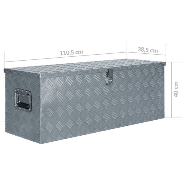 The Living Store Trailerkist - Aluminium - 110.5 x 38.5 cm - Roestbestendig - Vergrendelingssysteem