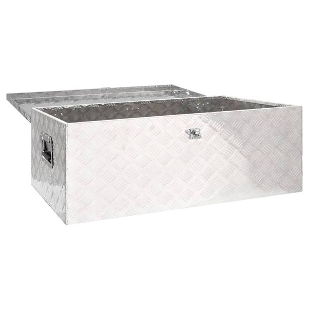 The Living Store Opbergbox - Aluminium - 100 x 55 x 37 cm - Roestbestendig - Ruime binnenruimte