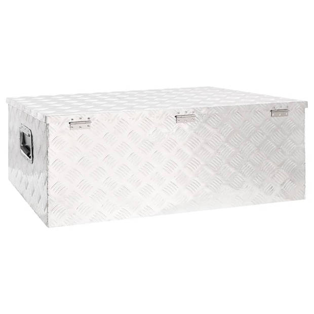 vidaXL Opbergbox 100x55x37 cm aluminium zilverkleurig