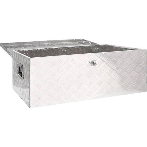 The Living Store Opbergbox - Aluminium - 100 x 55 x 37 cm - Roestbestendig - Ruime binnenruimte