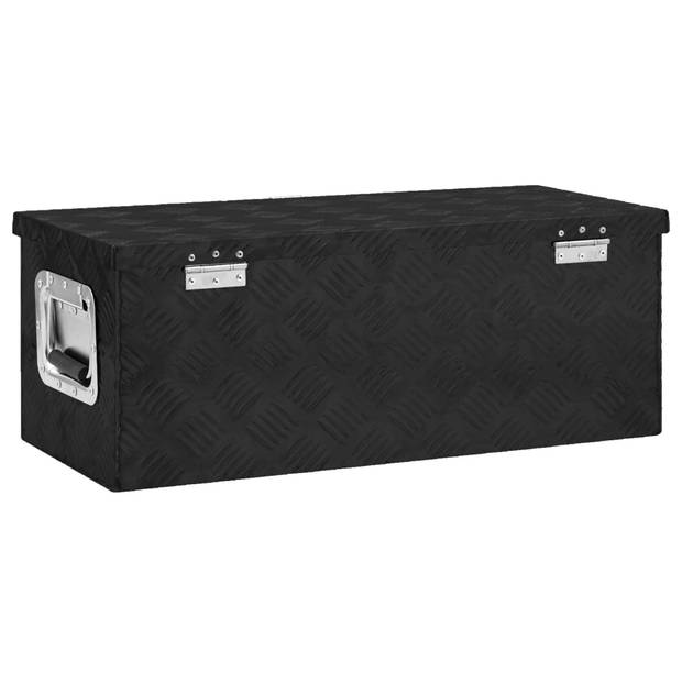 vidaXL Opbergbox 70x31x27 cm aluminium zwart