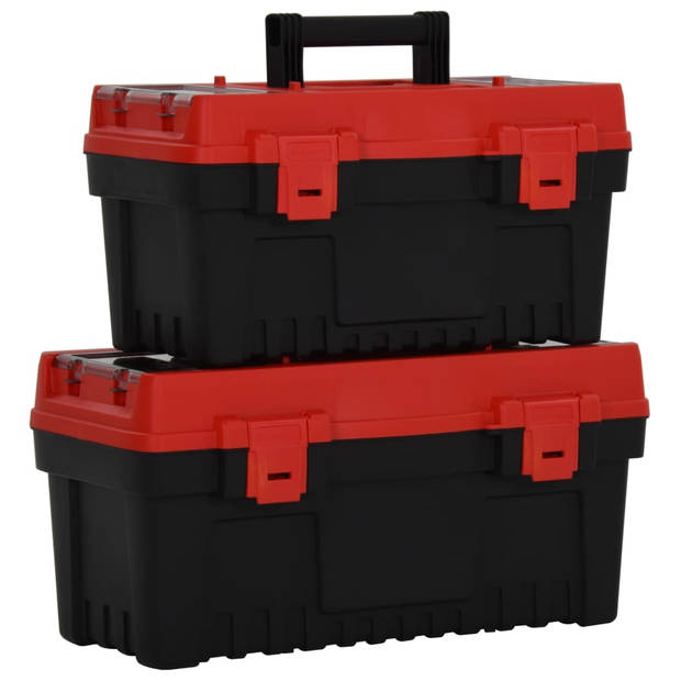 The Living Store Gereedschapskisten - 55 x 27.5 x 28.5 cm / 47.5 x 26 x 25.5 cm - Polypropeen - Ergonomisch handvat