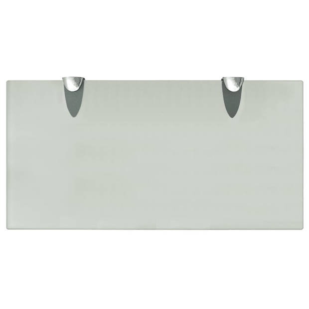 The Living Store zwevende glazen plank - 40 x 20 cm - matglas