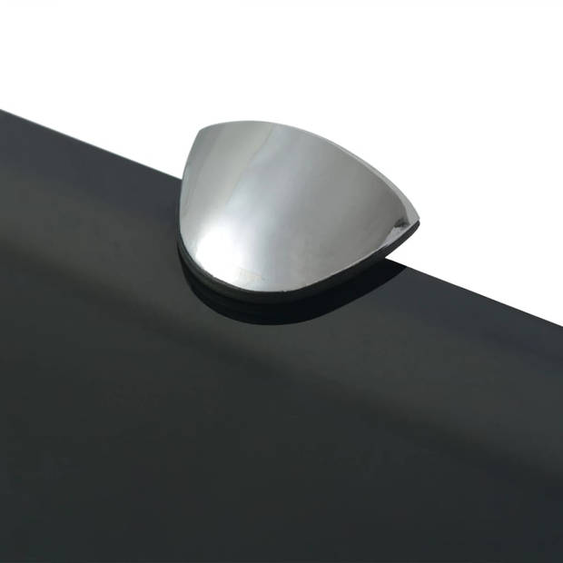 The Living Store zwevende plank - zwart glazen schap - 50 x 10 cm - 8 mm dikte - draagvermogen 10 kg - eenvoudige