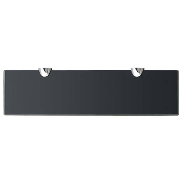 The Living Store Zwevende Plank - Glazen schap - 40 x 10 cm - Zwart