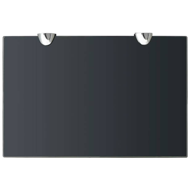 The Living Store Zwevende plank - Glazen wandschap 30 x 20 cm - Zwart