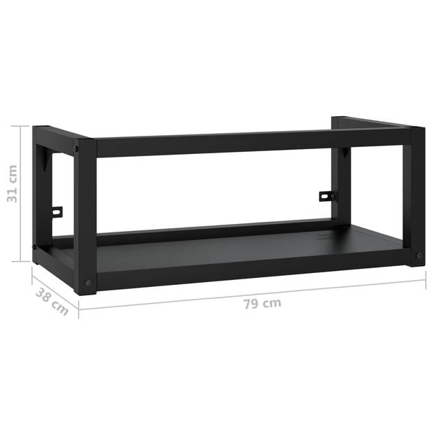 vidaXL Wastafelframe wandgemonteerd 79x38x31 cm ijzer zwart