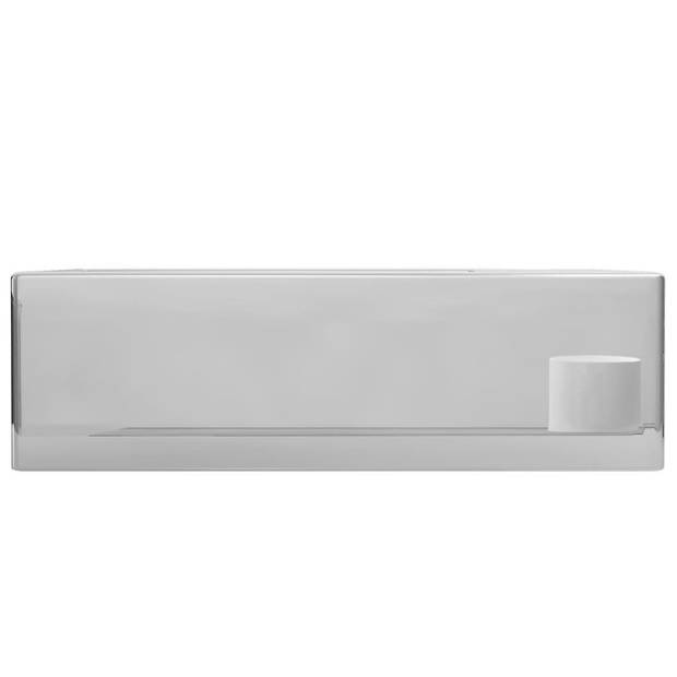 The Living Store wastafel - keramiek - 49x25x15 cm - met overloop en kraangat - zilver