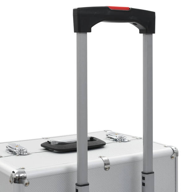 vidaXL Make-up trolley aluminium zilverkleurig