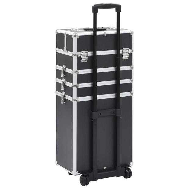 vidaXL Make-up trolley aluminium zwart