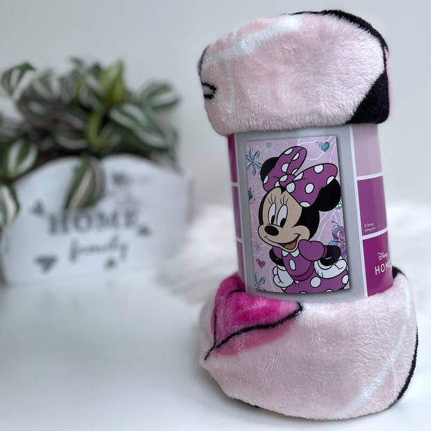 Disney Minnie Mouse Fleeceplaid Bloemen - 110 x 140 cm - Polyester