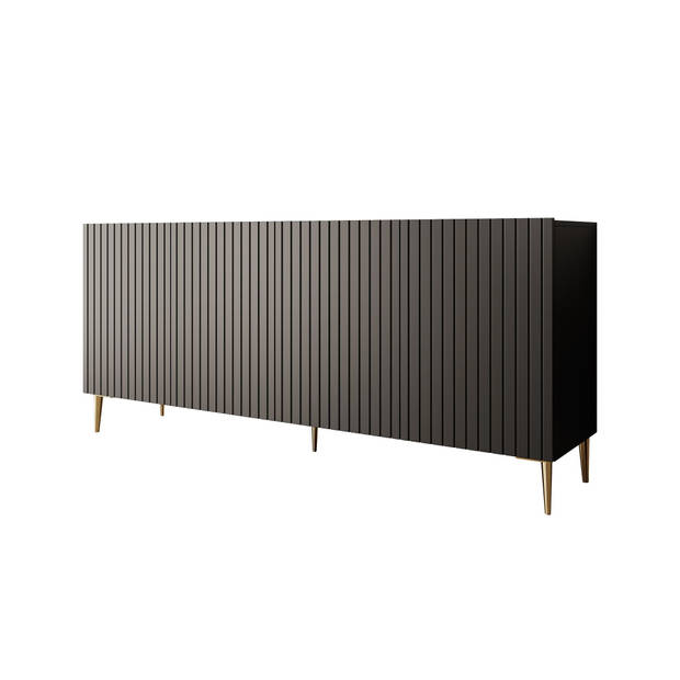 Meubella Dressoir King - 180 cm - Mat zwart