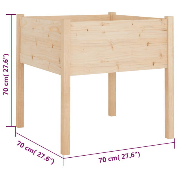 vidaXL Plantenbak 70x70x70 cm massief grenenhout