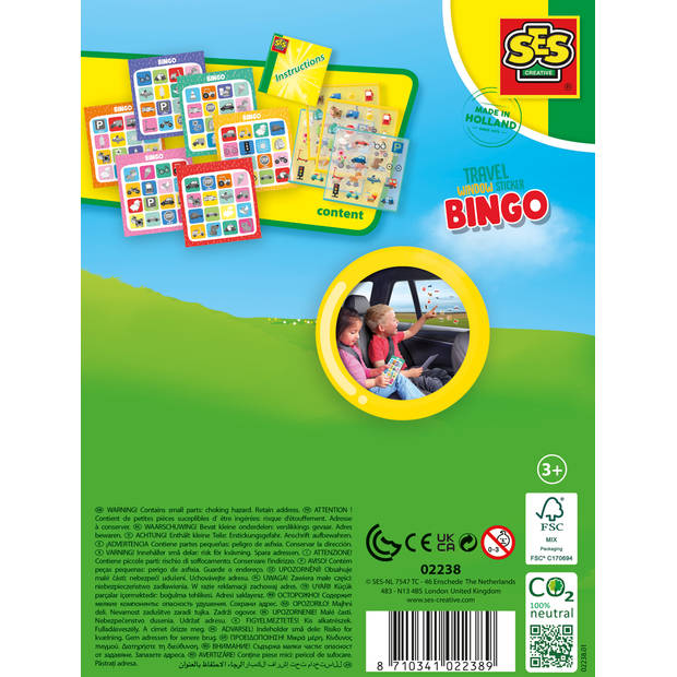 Reisspel raamsticker bingo