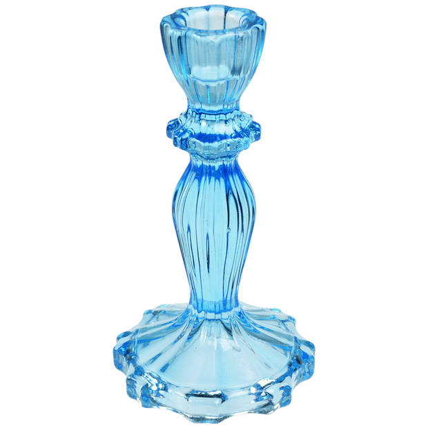 Rex london kaarsenhouder tall glass blauw