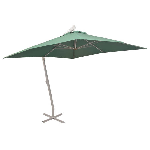 The Living Store Parasol Grote Tuin Groen - 300x300 cm - Aluminium Frame - UV-bestendig polyester