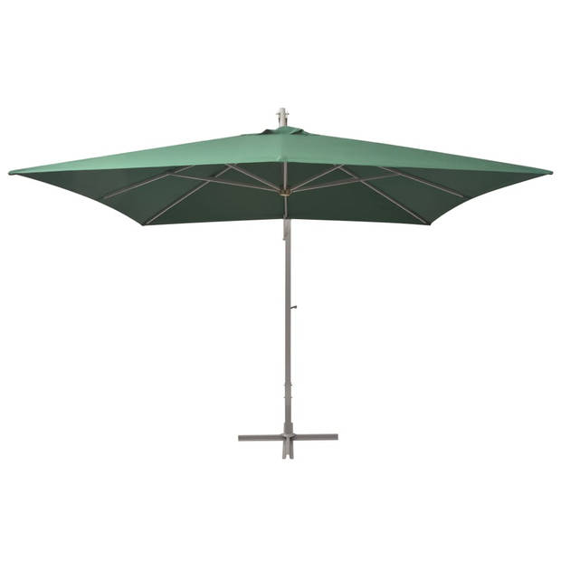 The Living Store Parasol Grote Tuin Groen - 300x300 cm - Aluminium Frame - UV-bestendig polyester