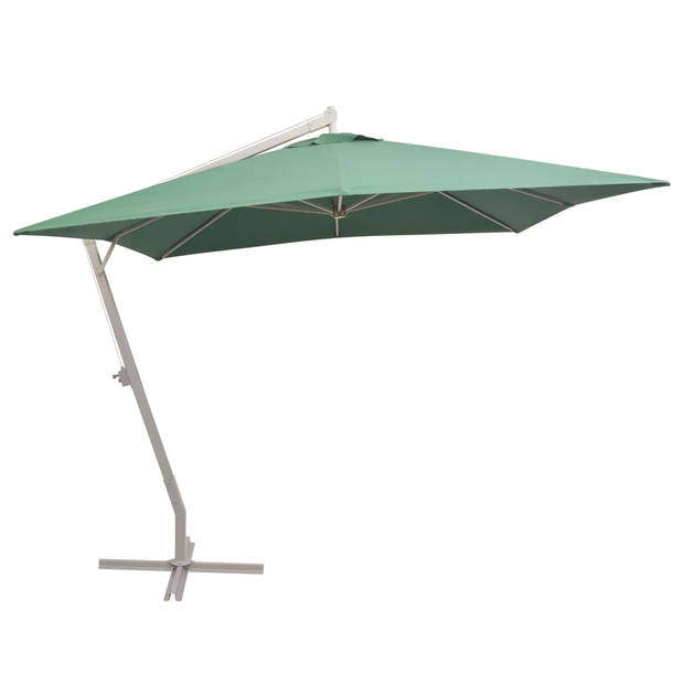 The Living Store Parasol Grote Tuin Groen - 300x300 cm - Aluminium Frame - UV-bestendig polyester