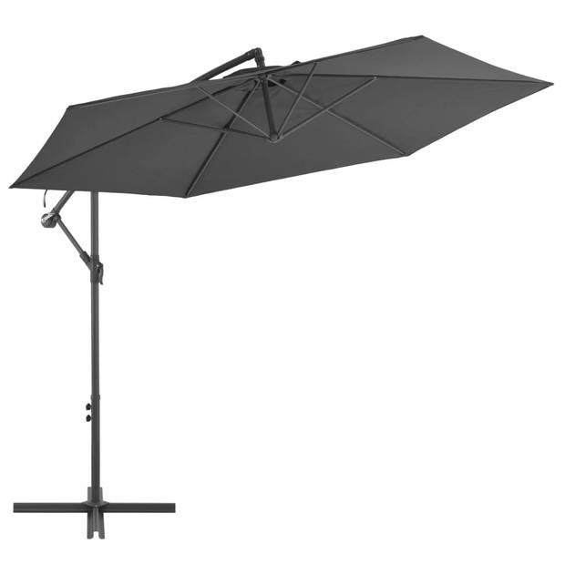 The Living Store Parasol Antraciet 300 x 244 cm - UV-beschermend polyester - Stevige kruisvoet