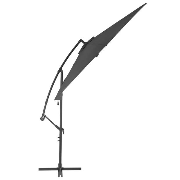 The Living Store Parasol Antraciet 300 x 244 cm - UV-beschermend polyester - Stevige kruisvoet