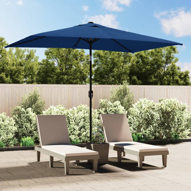 The Living Store Tuinparasol - 300 x 200 x 252 cm - azuurblauw - UV-beschermend polyester