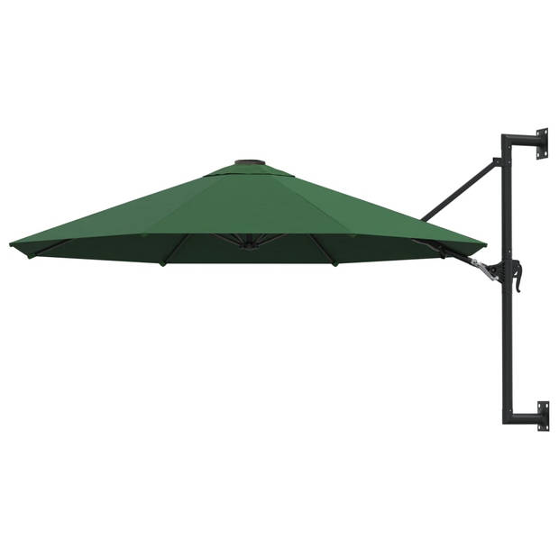 The Living Store Muurparasol SunGuard - Groen - 300 x 131 cm - UV-bescherming - Polyester