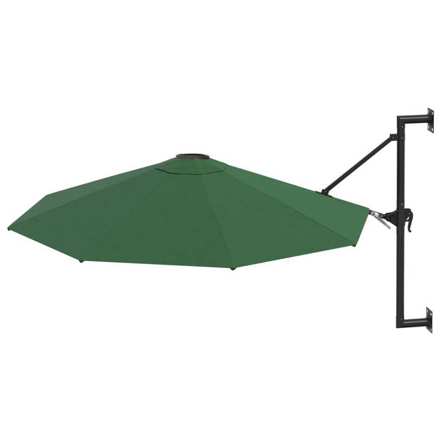 The Living Store Muurparasol SunGuard - Groen - 300 x 131 cm - UV-bescherming - Polyester