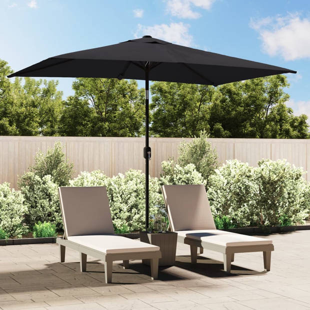 The Living Store Parasol Exclusive 300x200x252 cm - Zwart Polyester - 38 mm paal - UV-bescherming - Eenvoudig te