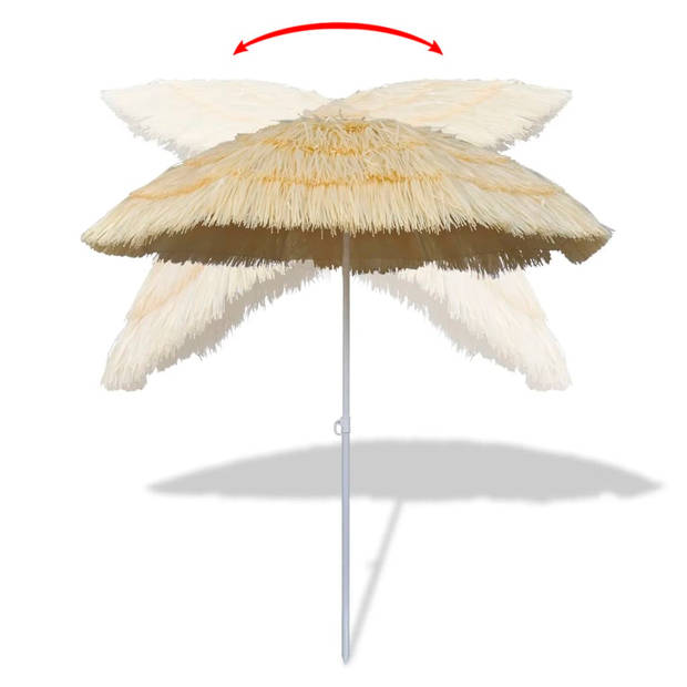 The Living Store Strandparasol - Weerbestendig - 180 cm diameter - Kantelbaar - Stalen frame - Duurzaam