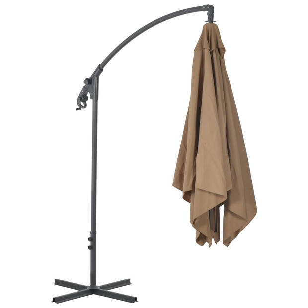 The Living Store Zweefparasol - taupe - 250 x 250 x 260 cm - UV-beschermend polyester