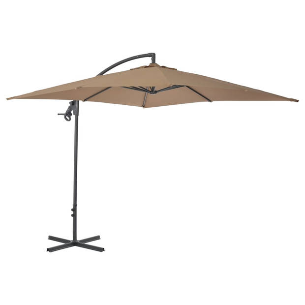 vidaXL Zweefparasol met stalen paal 250x250 cm taupe