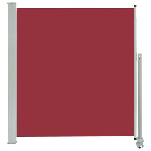 The Living Store Zijscherm Rood - 140 x 0-300 cm - UV- en scheurbestendig polyester