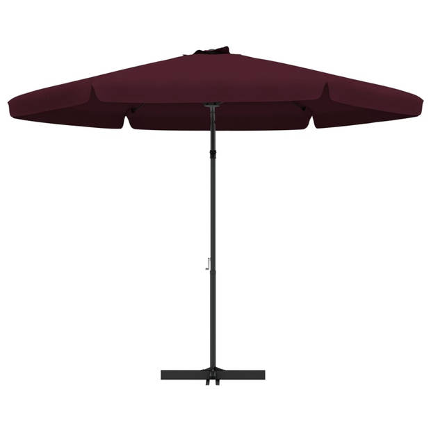 The Living Store Parasol 300x250 cm - Bordeauxrood - UV-beschermend polyester - Stevige kruisvoet - Stabiel en duurzaam