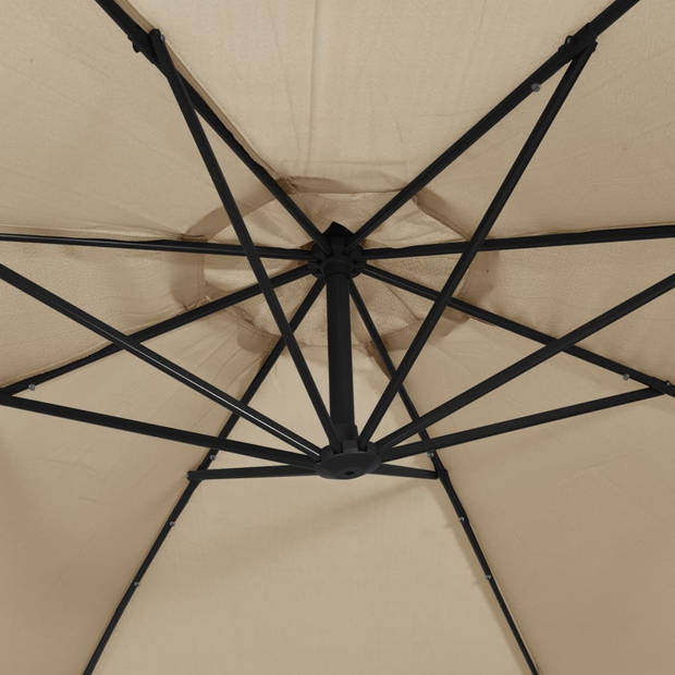 The Living Store Parasol Tuin - 300 x 254 cm - Taupe - LED Verlichting