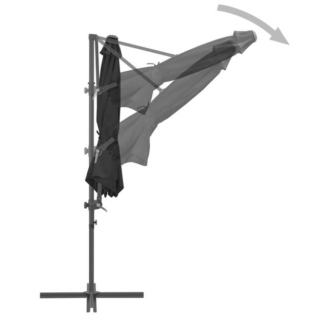 vidaXL Zweefparasol met stalen paal 300 cm antraciet