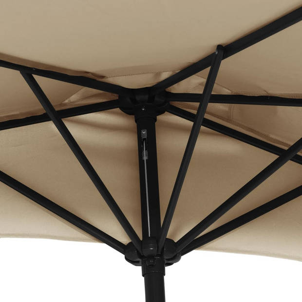 The Living Store tuinparasol - halfrond - 270 x 144 x 222 cm - taupe