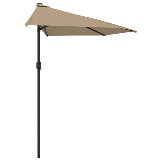 The Living Store tuinparasol - halfrond - 270 x 144 x 222 cm - taupe