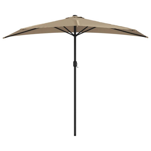 The Living Store tuinparasol - halfrond - 270 x 144 x 222 cm - taupe