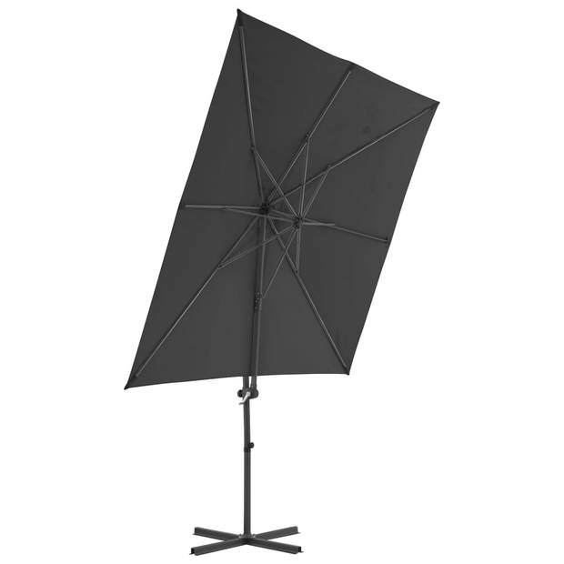 vidaXL Zweefparasol met stalen paal 250x250 cm antracietkleurig