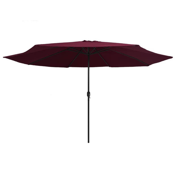 The Living Store Parasol Bordeauxrood 400 x 267 cm - Polyester en Metaal