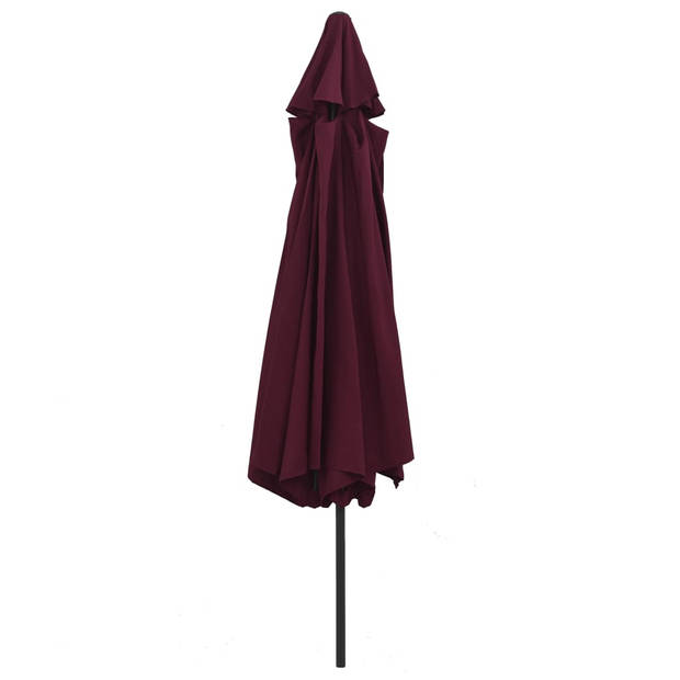 The Living Store Parasol Bordeauxrood 400 x 267 cm - Polyester en Metaal