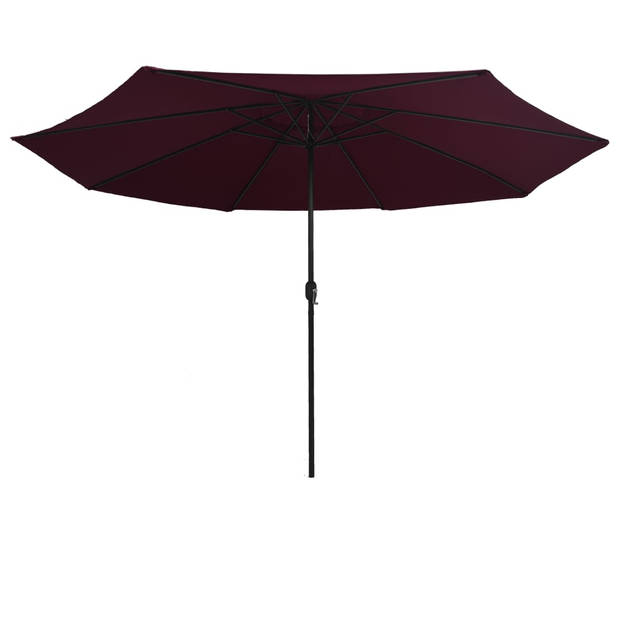 The Living Store Parasol Bordeauxrood 400 x 267 cm - Polyester en Metaal