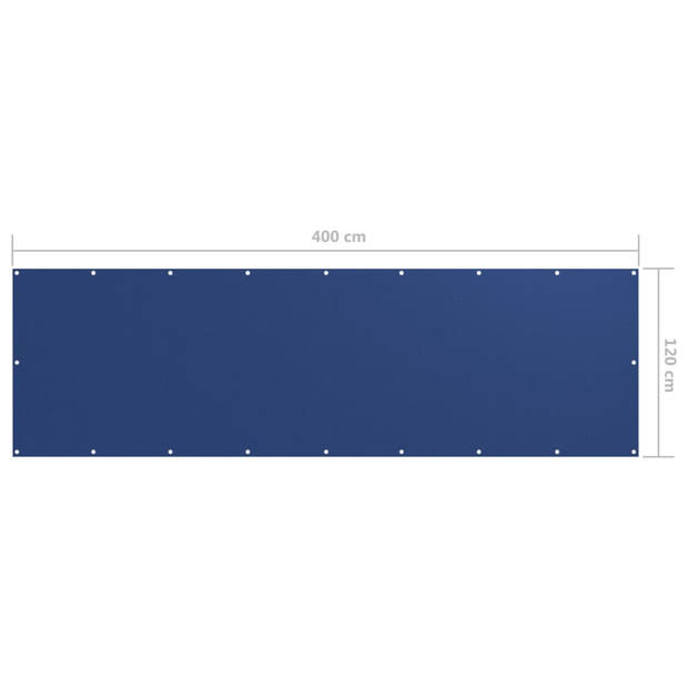 vidaXL Balkonscherm 120x400 cm oxford stof blauw