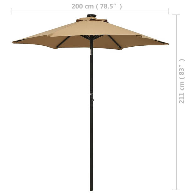 The Living Store Parasol - The Living Store - Tuinmeubelen - 200 x 211 cm - Kantelbaar - UV-bescherming - Draagbaar -