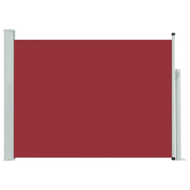 The Living Store Zijscherm Rood/Grijs - 120x0-500 cm - UV- en waterbestendig - Polyester