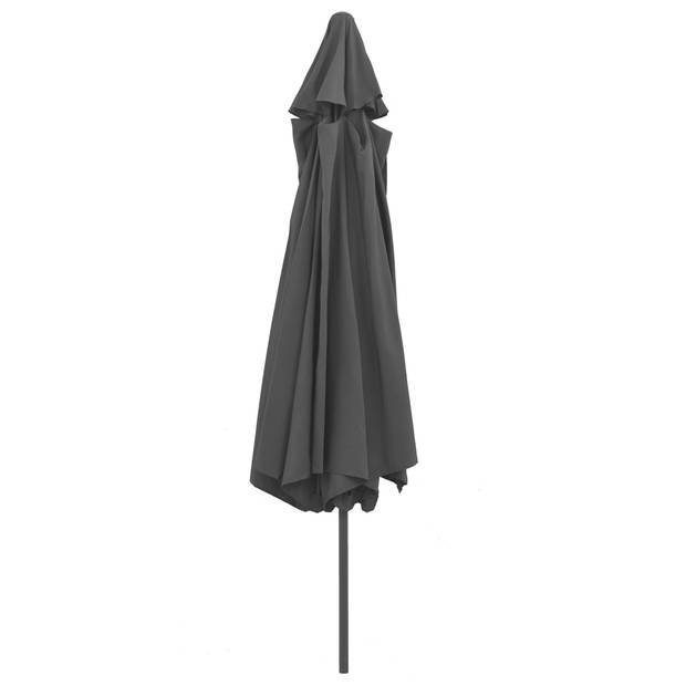 The Living Store Parasol - Antraciet - 400 x 267 cm - UV-beschermend polyester