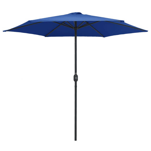 The Living Store Tuinparasol - Ø270 x 246 cm - Azuurblauw - UV-beschermend polyester - Aluminium paal -